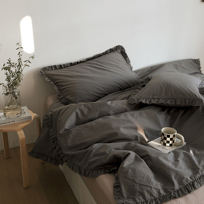 12color simple cotton frill bedlinen set