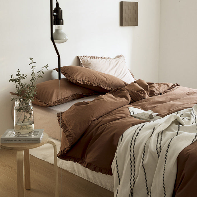 12color simple cotton frill bedlinen set