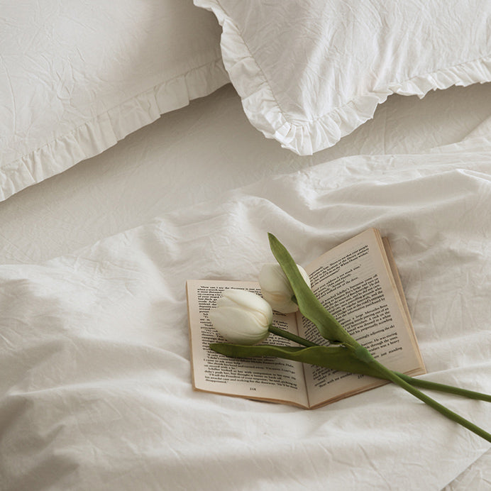 12color simple cotton frill bedlinen set