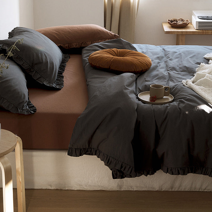 12color simple cotton frill bedlinen set