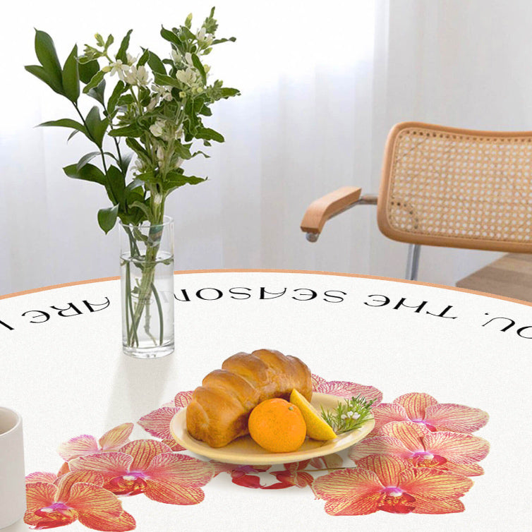 2design flower logo round table mat