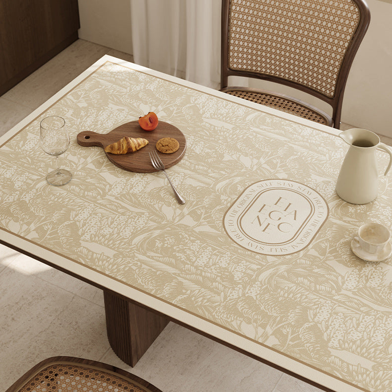 beige elegance logo square table mat