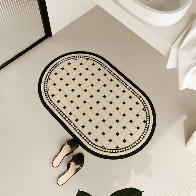 2design brown retro tile bath mat