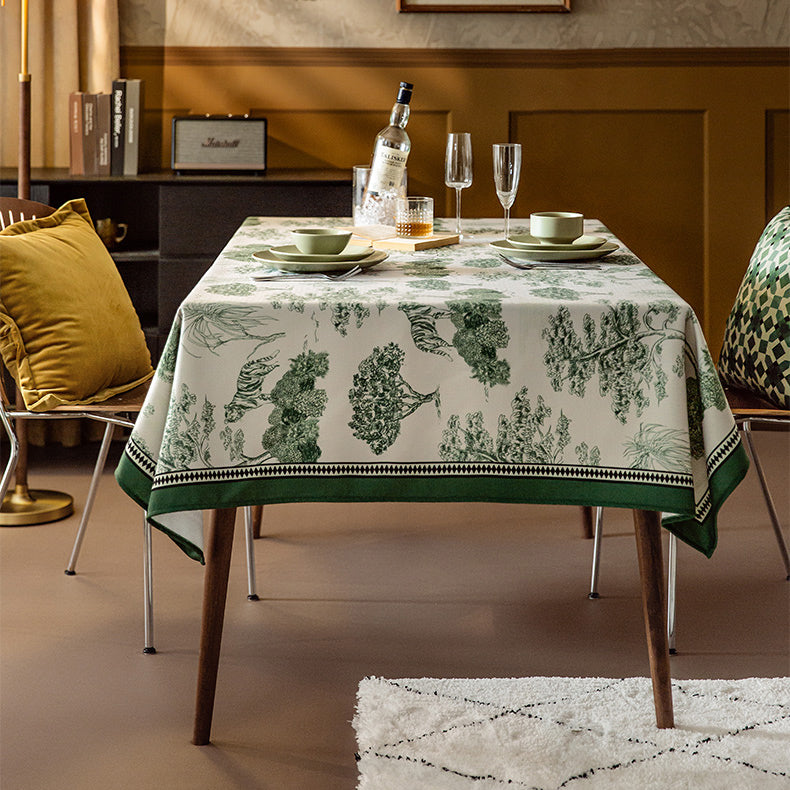 green jungle logo table cloth