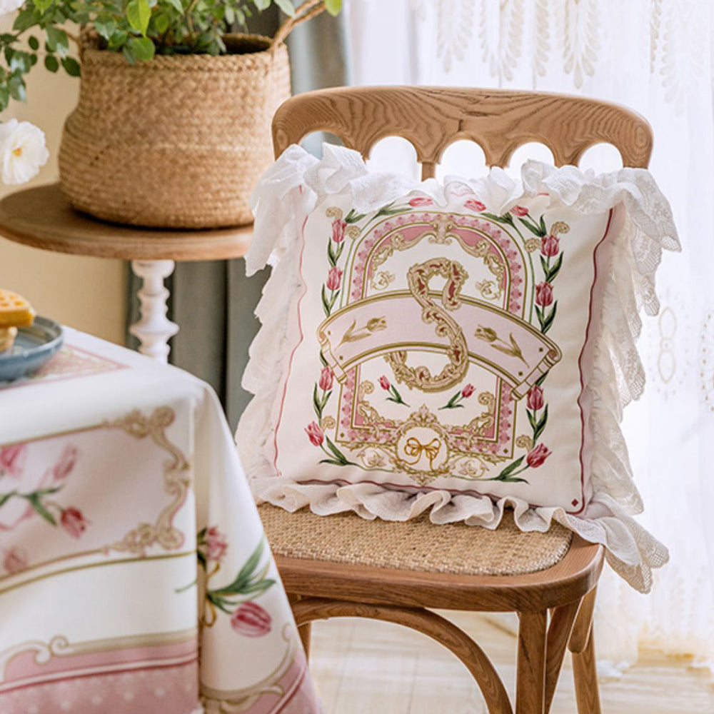8design pink lovely tulip cushion
