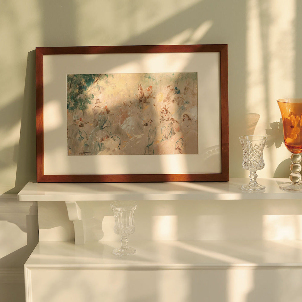 retro girl poster & frame SET