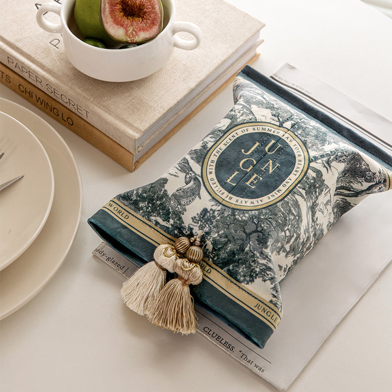 blue retro forest tissue case