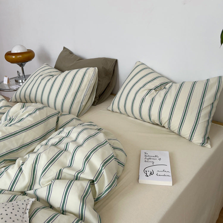 3color boyish stripe bedlinen set