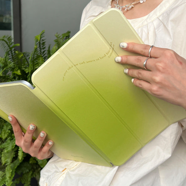 gradation green iPad case