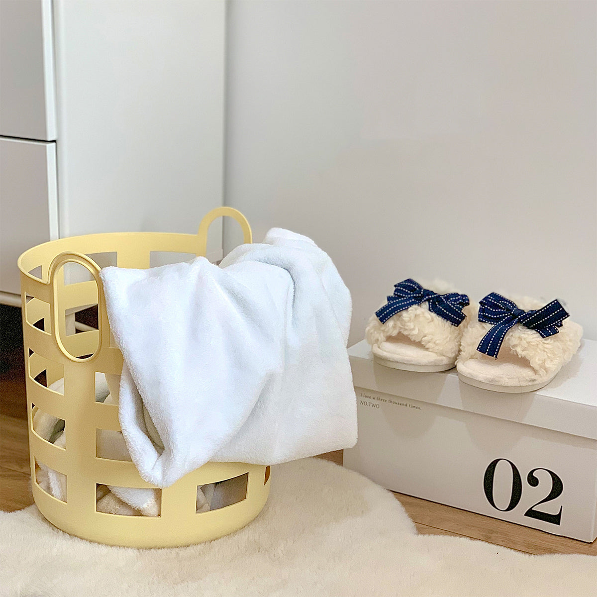 3size simple yellow basket