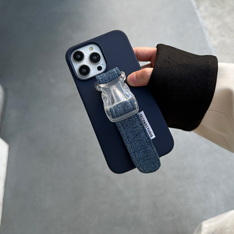indigo blue denim belt iPhone case