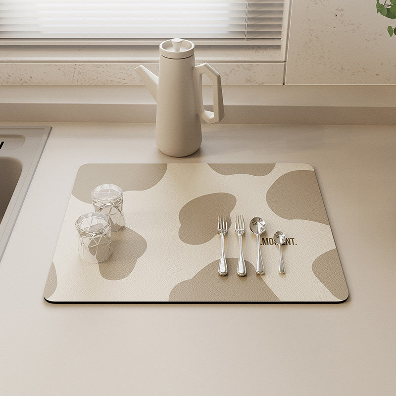 3color cow pattern sink mat