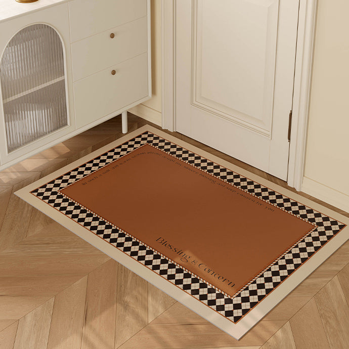 brown argyle door mat