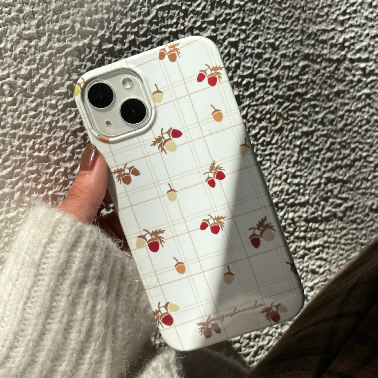 acorn check iPhone case