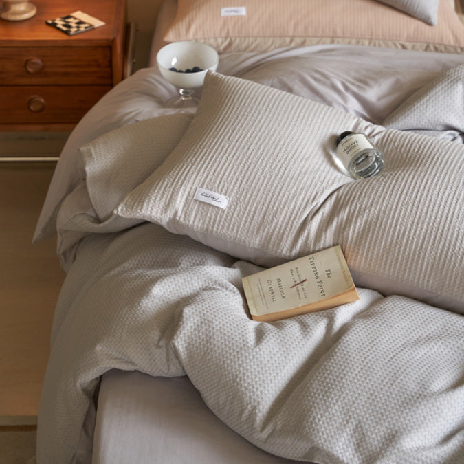 8color waffle logo tag bedlinen set