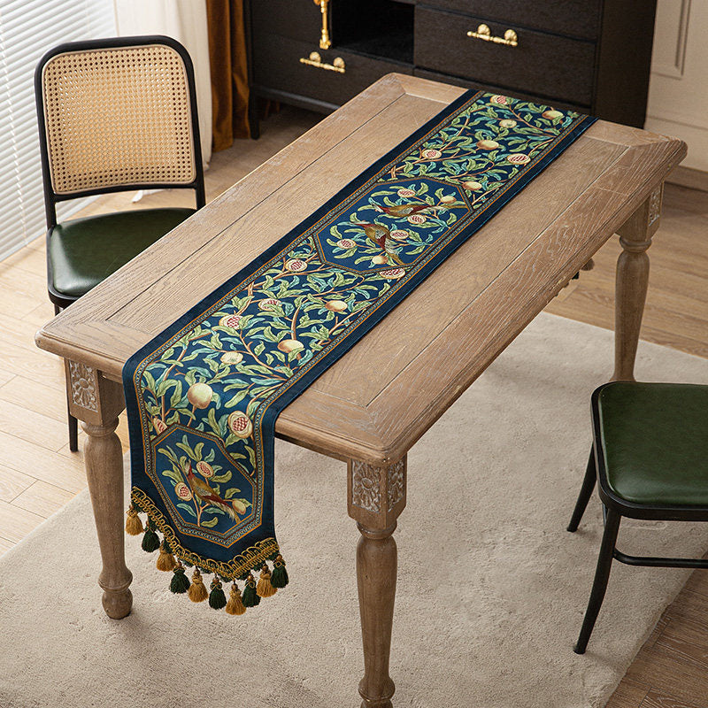 american retro pomegranate table runner