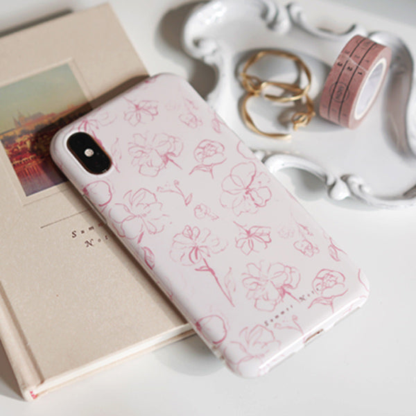 feminine pink flower iPhone case