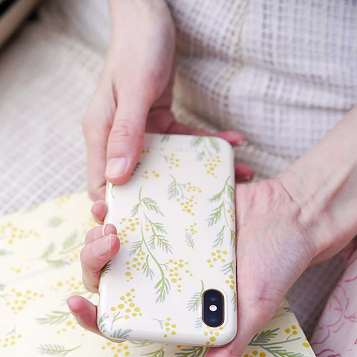yellow mimosa iPhone case