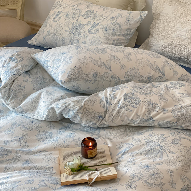 2color detailed picture bedlinen set