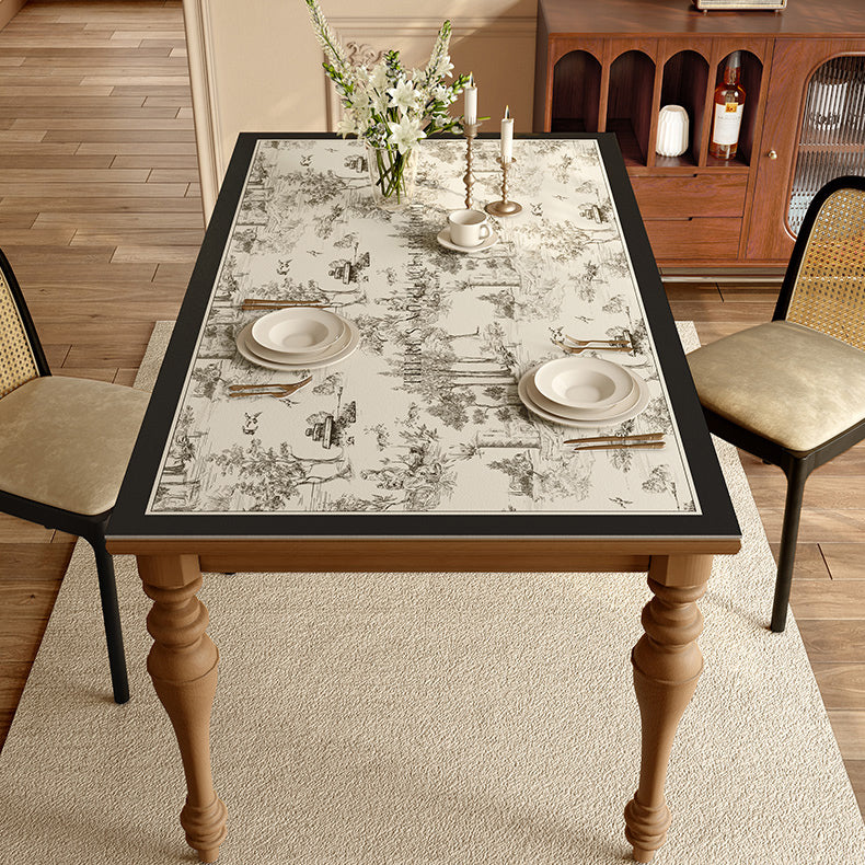 2design black toile de Jouy square table mat