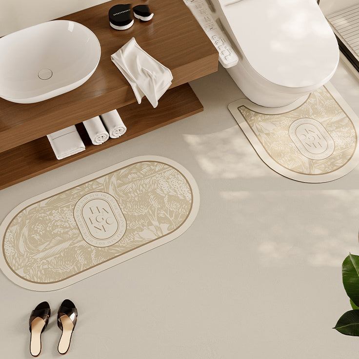 beige elegance logo toilet mat