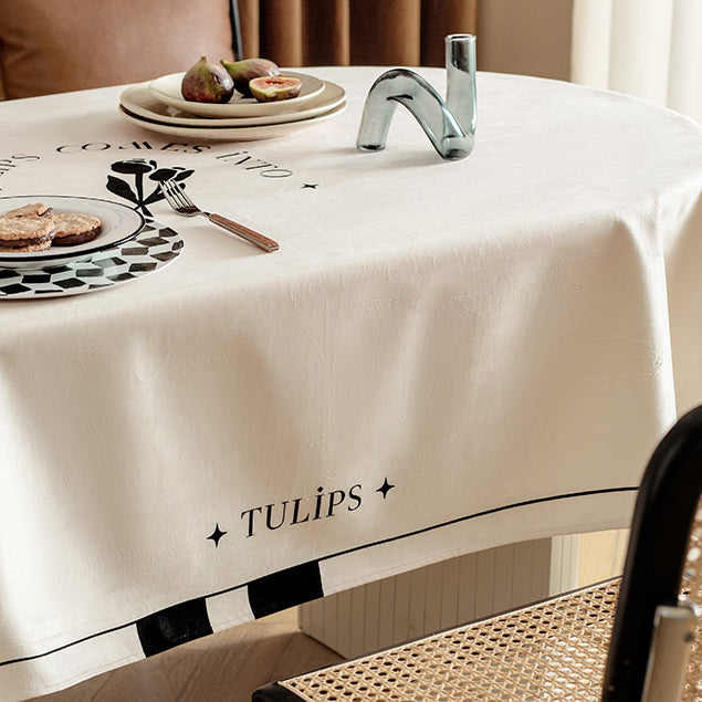 black tulip table cloth