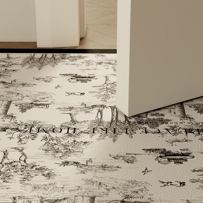 black toile de Jouy door mat