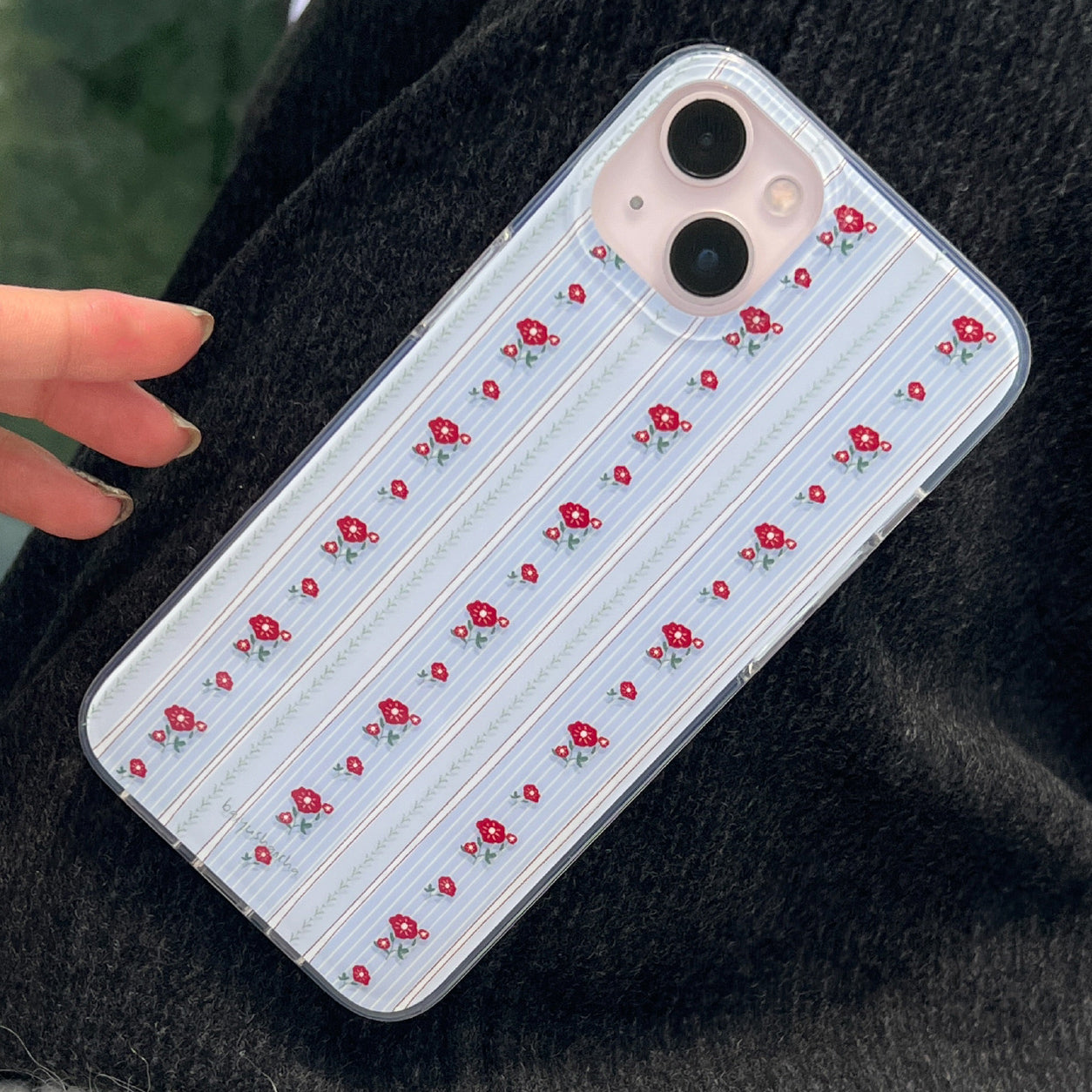 retro flower tape iPhone case