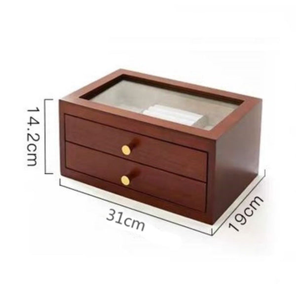 2size retro wood jewelry box