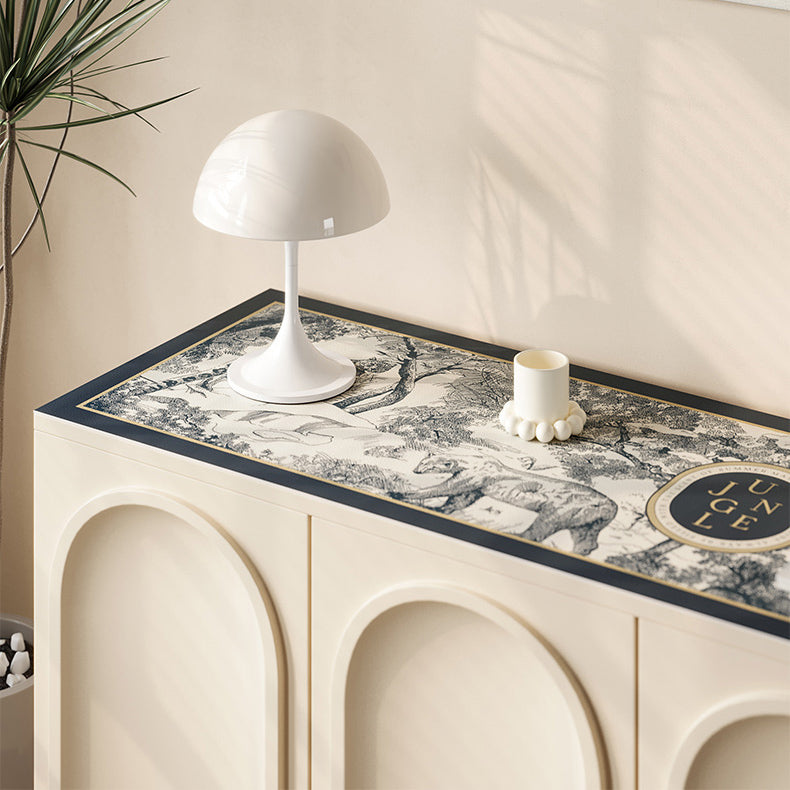 blue retro forest shelf mat