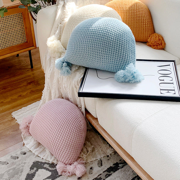 5color semicircle knit cushion