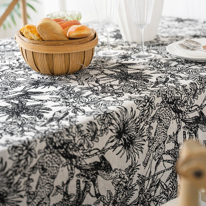 black jungle table cloth