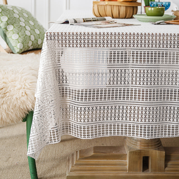 retro white lace table cover