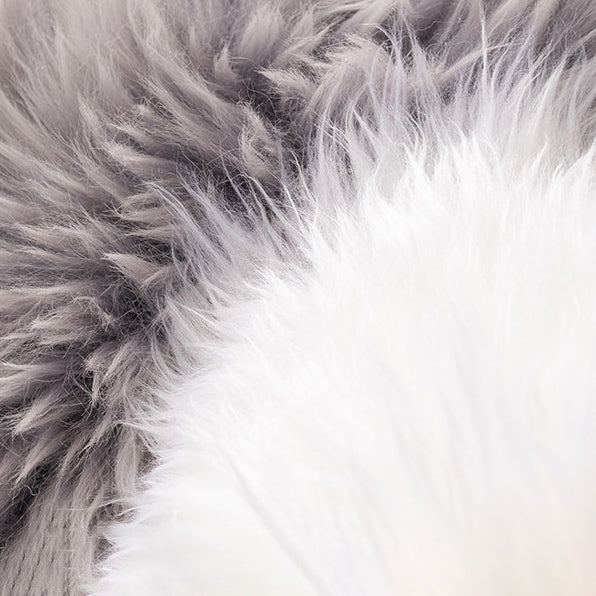 4color long fur cushion