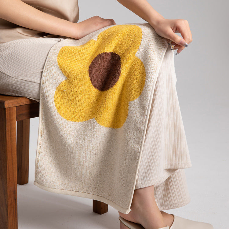 2color single flower towel