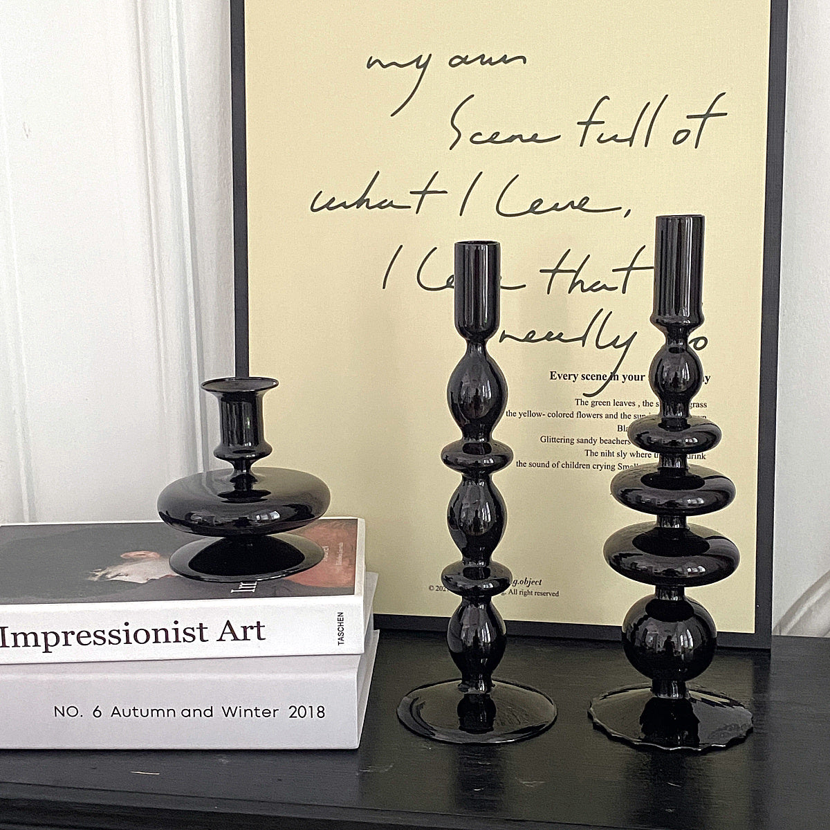 5design black candlestick