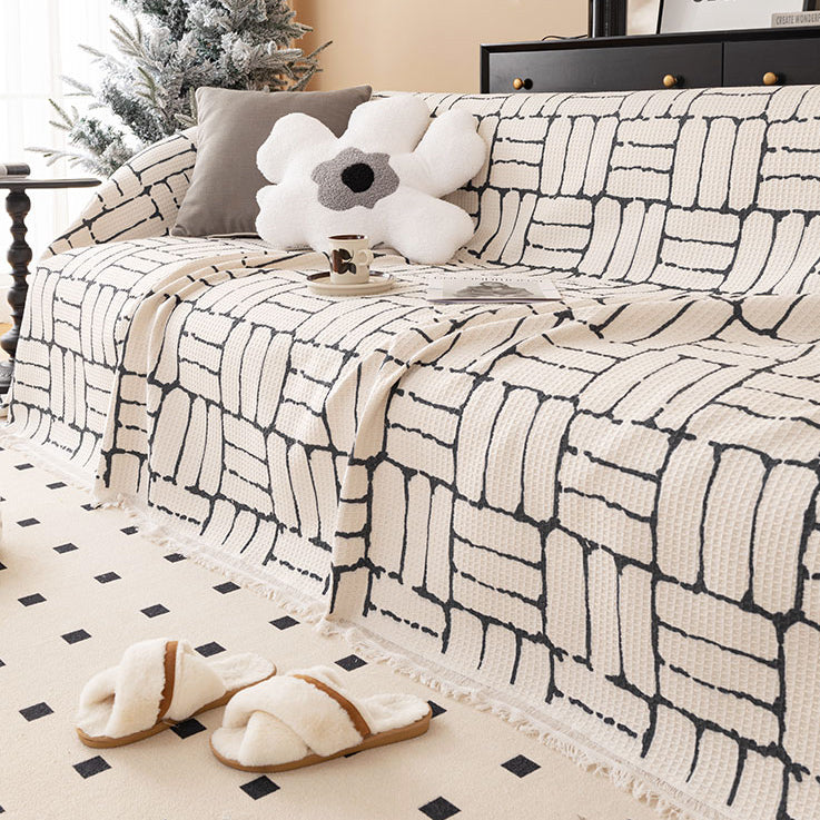 6design monotone geometry sofa cover