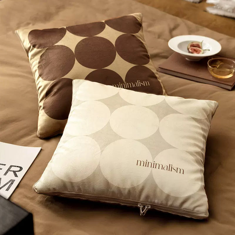 brown circle minimalism 2way quilt cushion