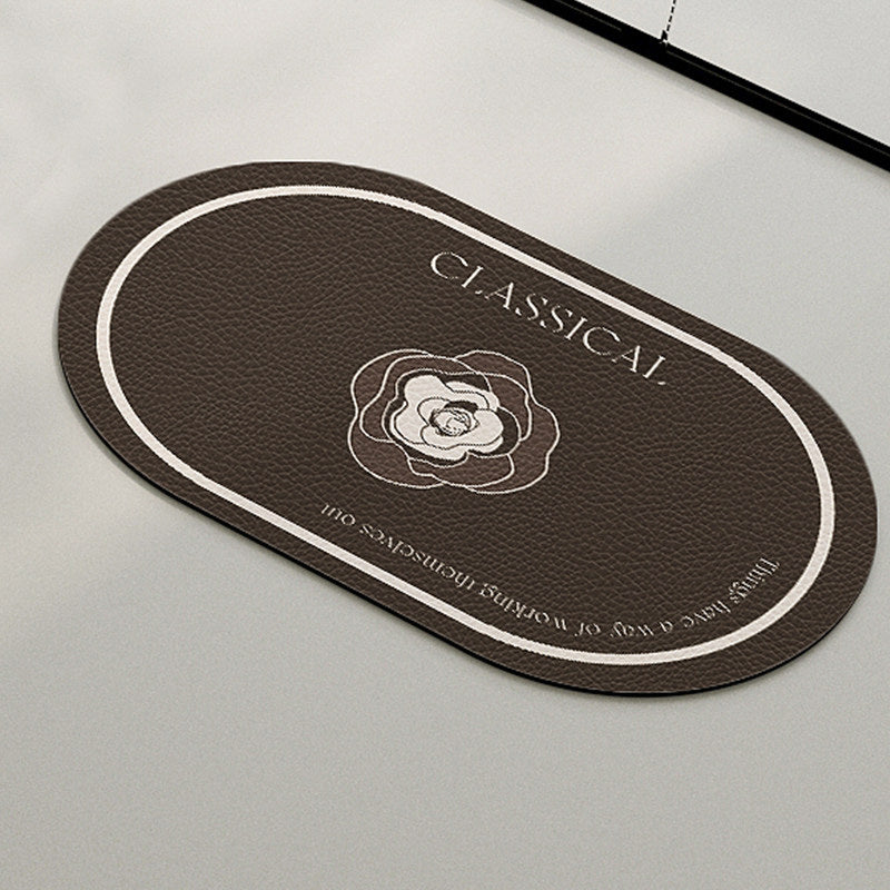 classical simple flower toilet mat