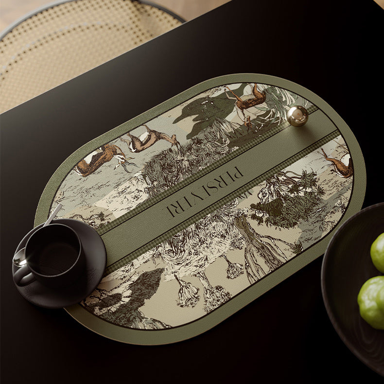 green persevere logo place mat