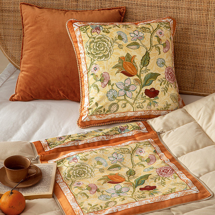 bright floral 2way quilt cushion