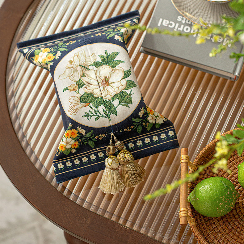 2design navy retro flower tissue case