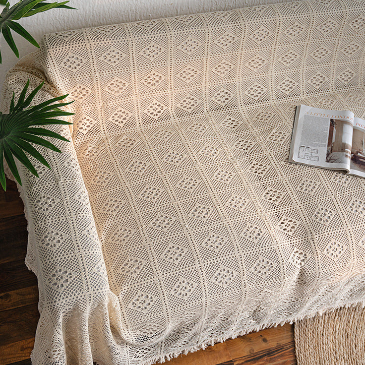 white lace net sofa cover