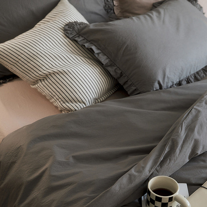 12color simple cotton frill bedlinen set