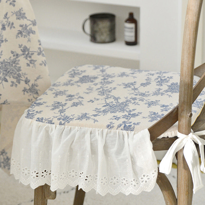 blue flower chair cover