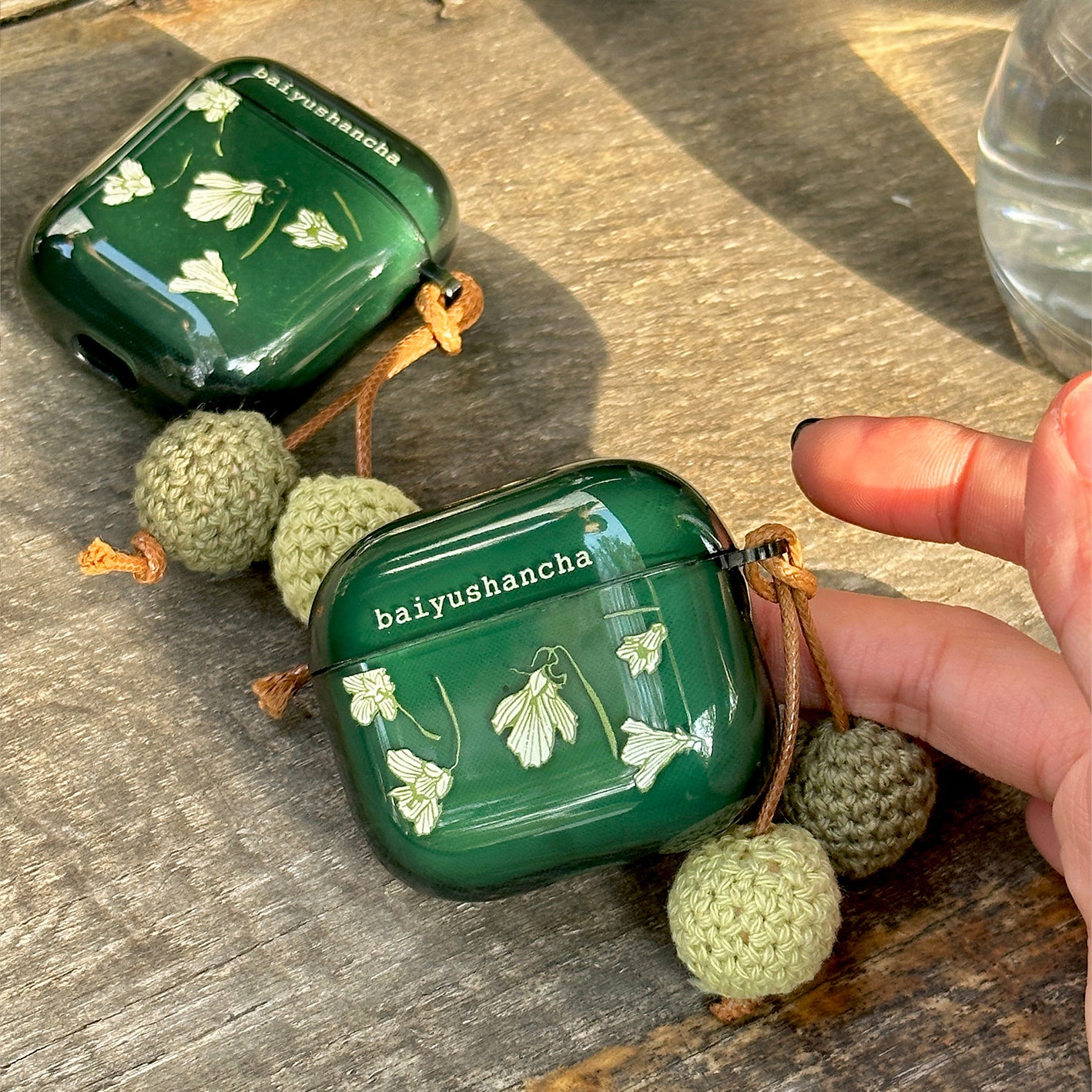 green tea flower Airpods case