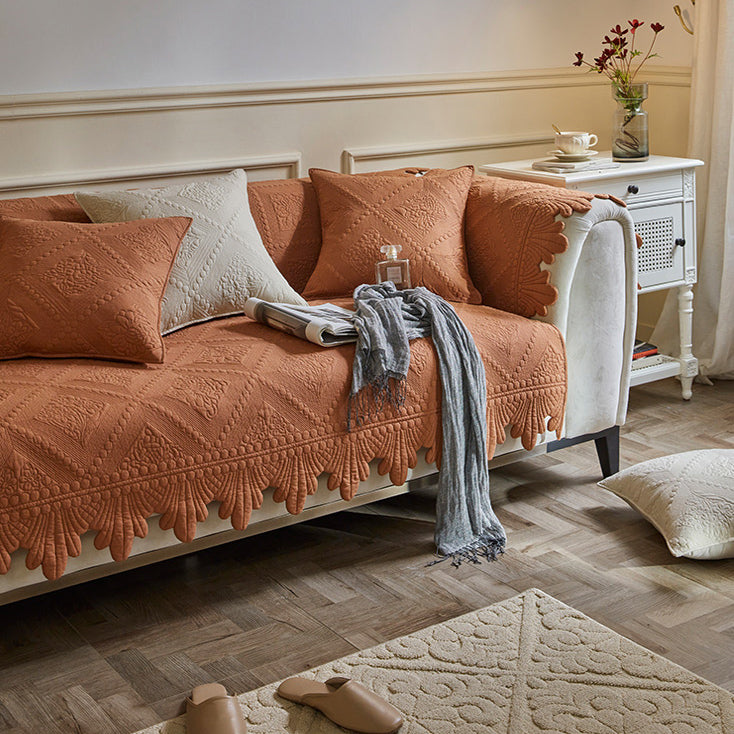 3color diamond flower stitch sofa cover