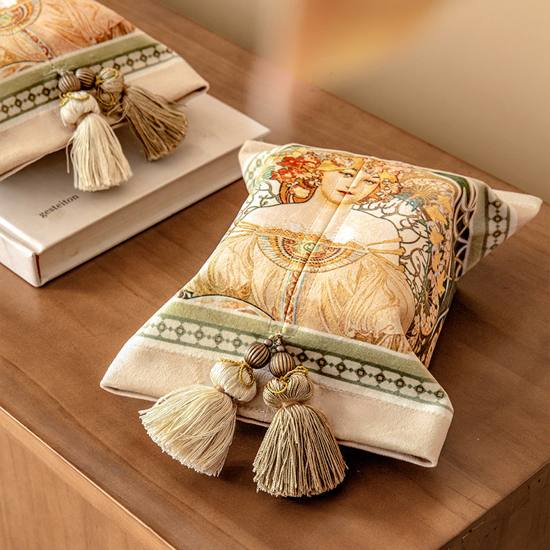 mucha whispers logo tissue case