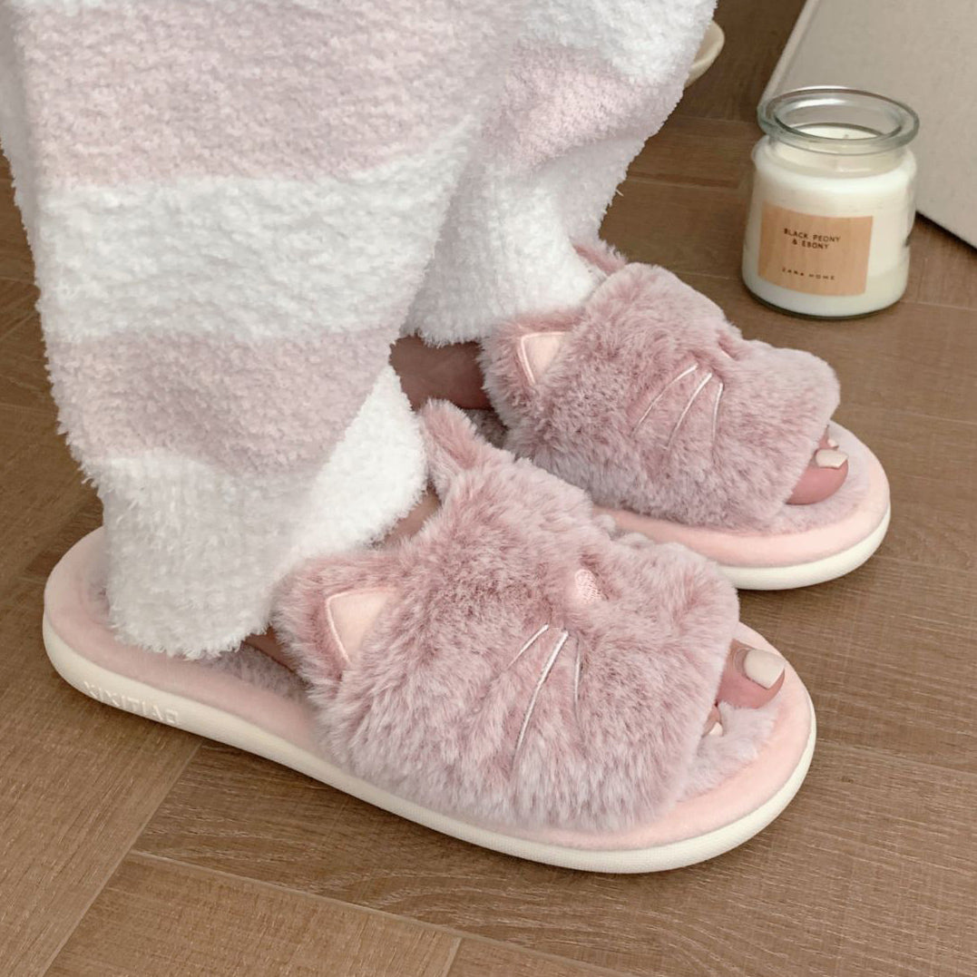 3color fur cat roomshoes