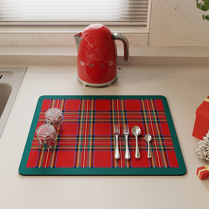 2design red check sink mat